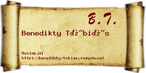 Benedikty Tóbiás névjegykártya